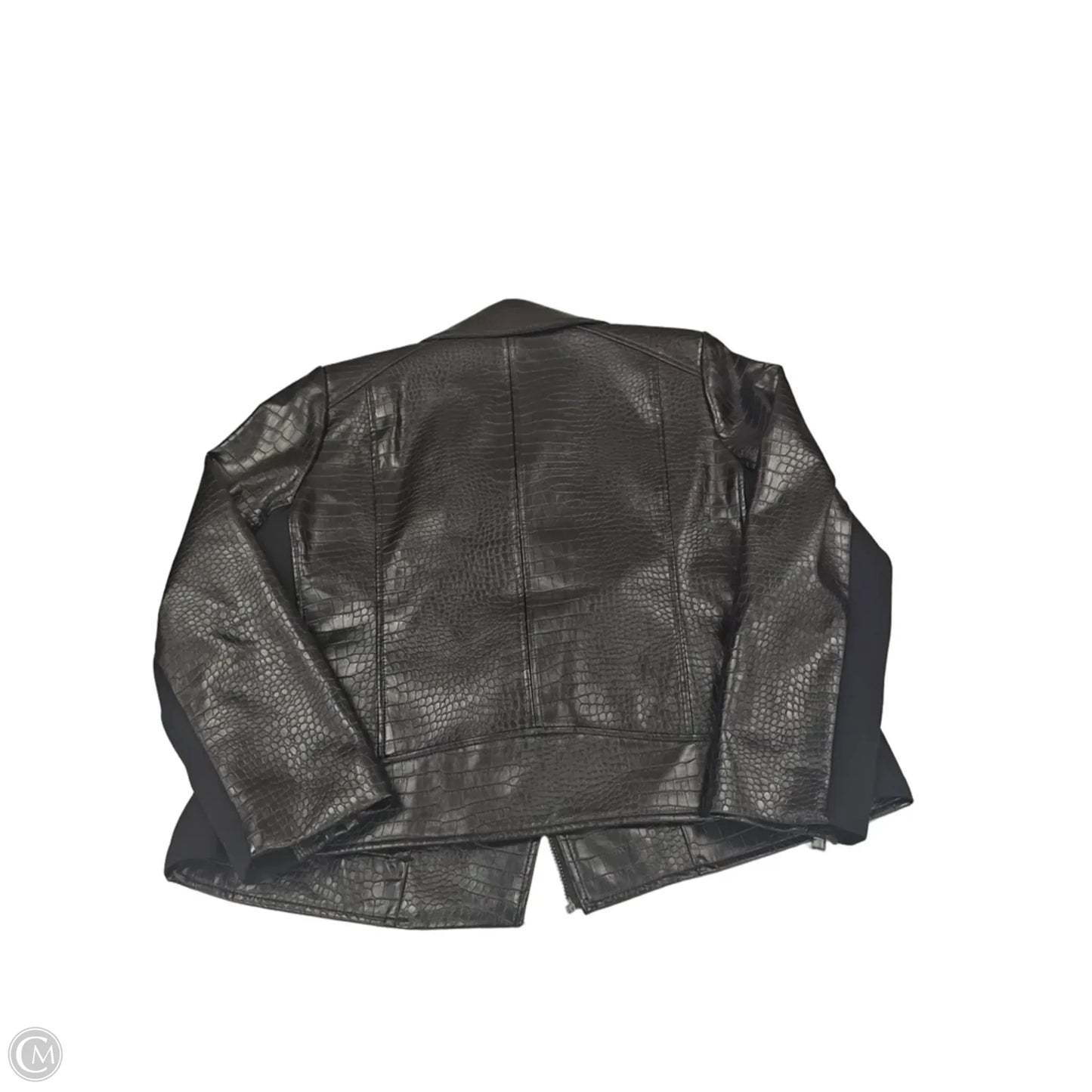 Jacket Leather By Chicos In Black, Size: M