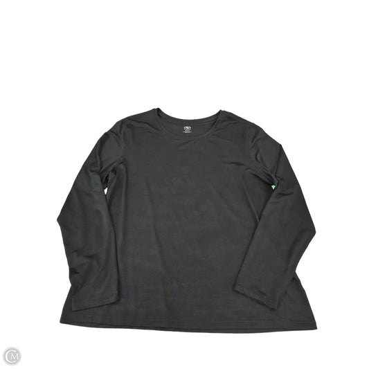 Athletic Top Long Sleeve Collar By Athletic Works In Black, Size: Xxl