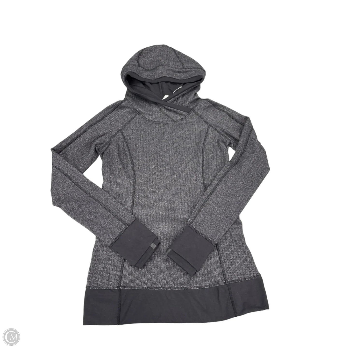 Athletic Top Long Sleeve Hoodie By Lululemon In Grey, Size: 6