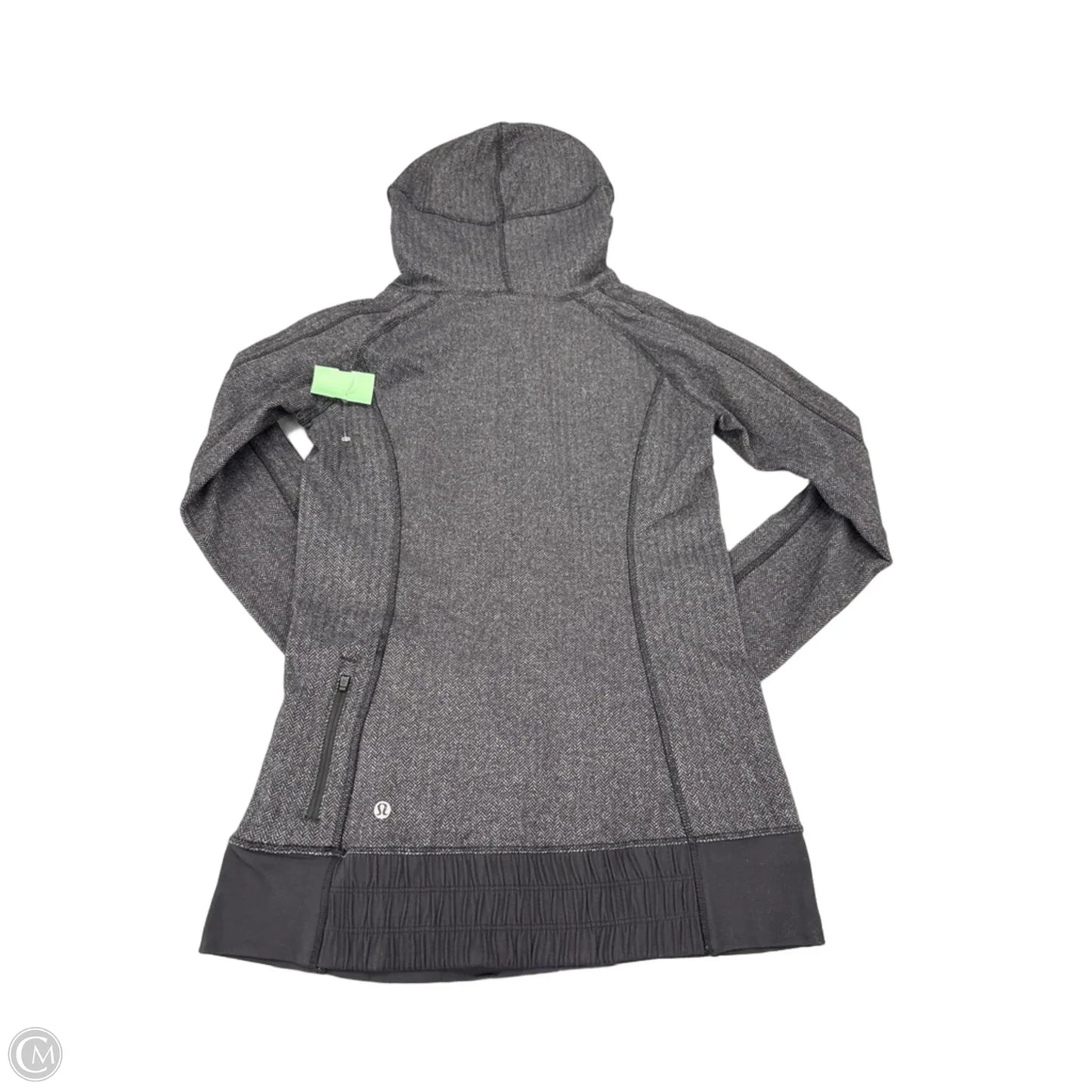 Athletic Top Long Sleeve Hoodie By Lululemon In Grey, Size: 6