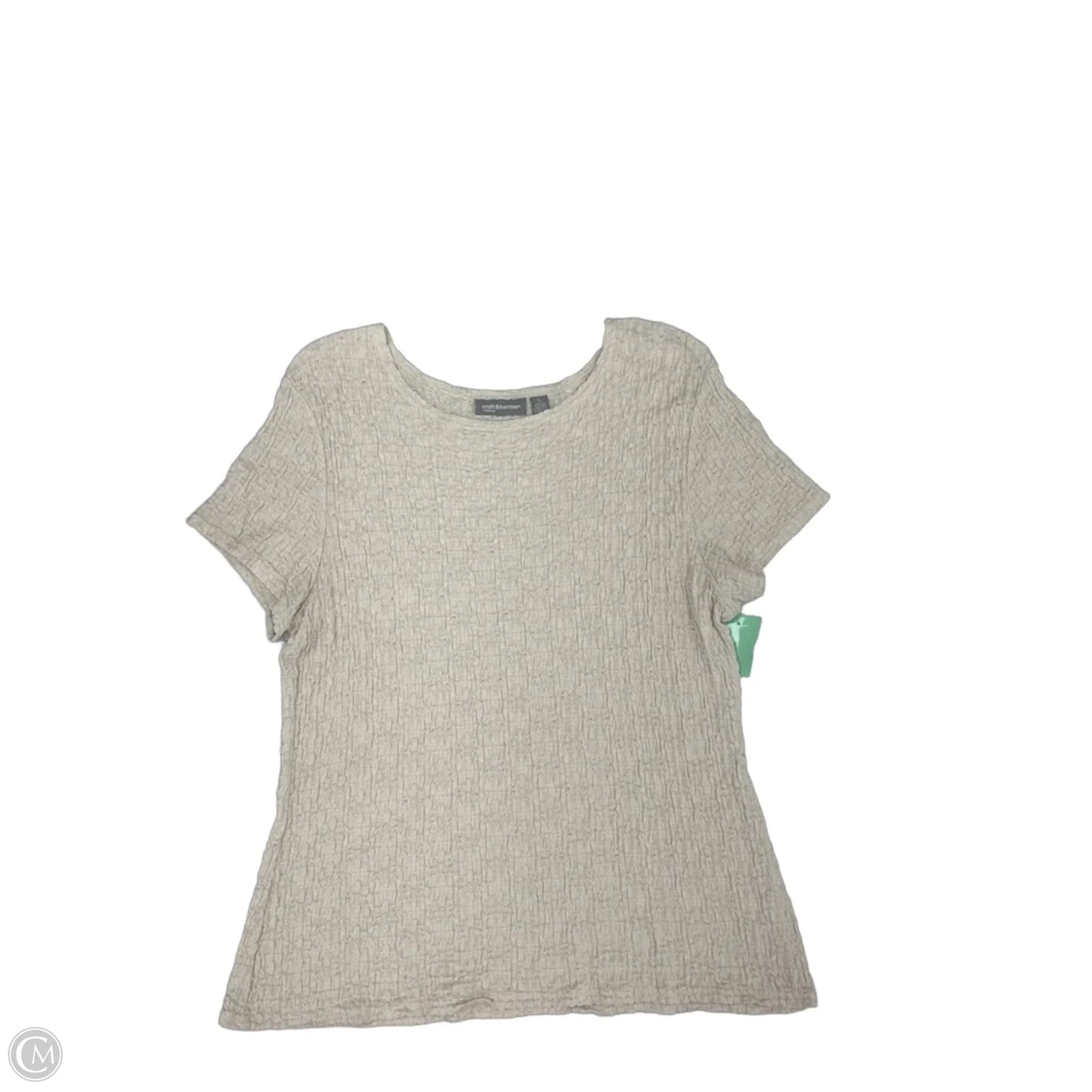 Top Short Sleeve By Croft And Barrow In Cream, Size: L