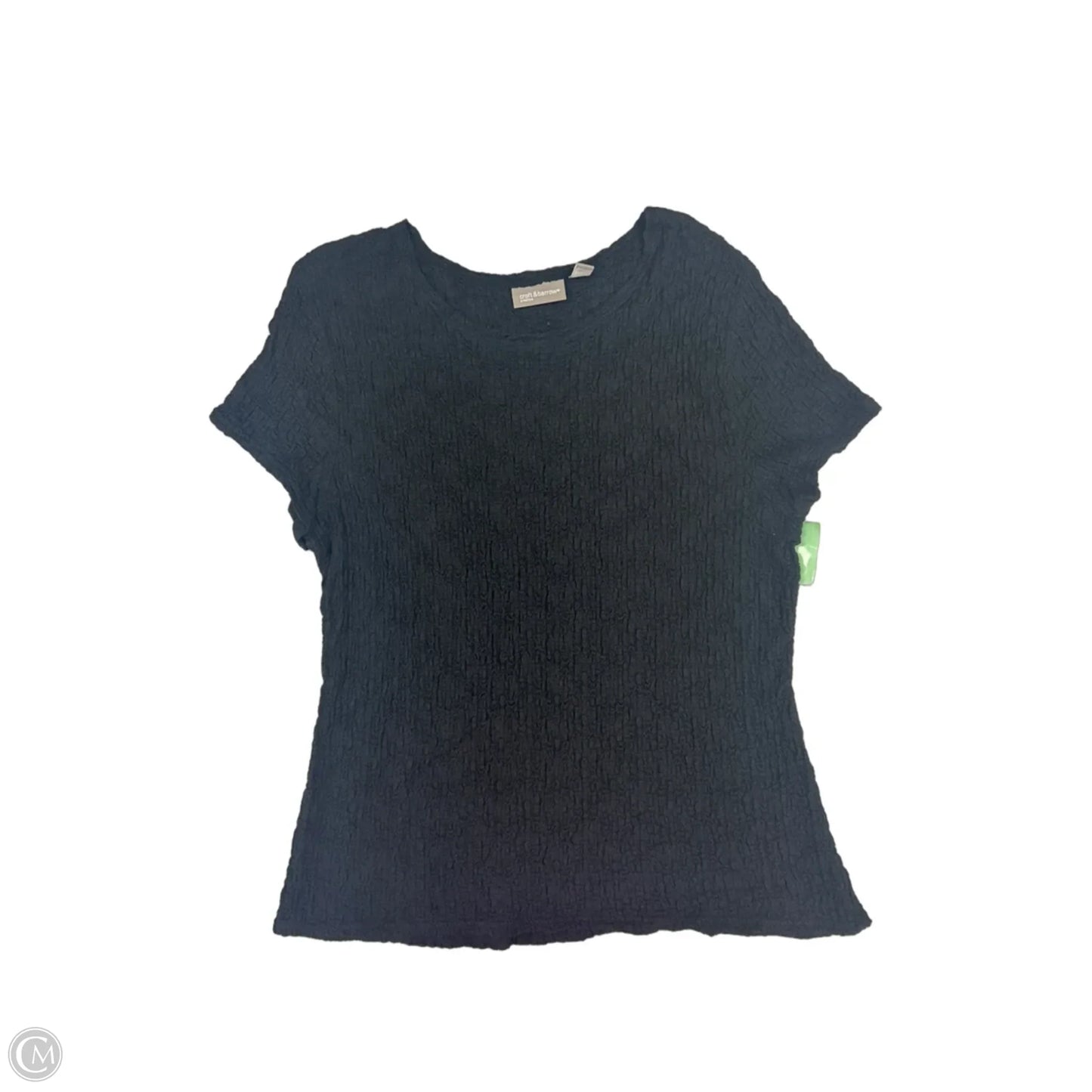 Top Short Sleeve By Croft And Barrow In Black, Size: L
