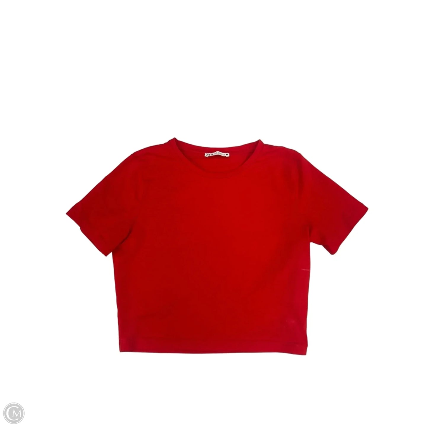 Top Short Sleeve Basic By Zara In Red, Size: M