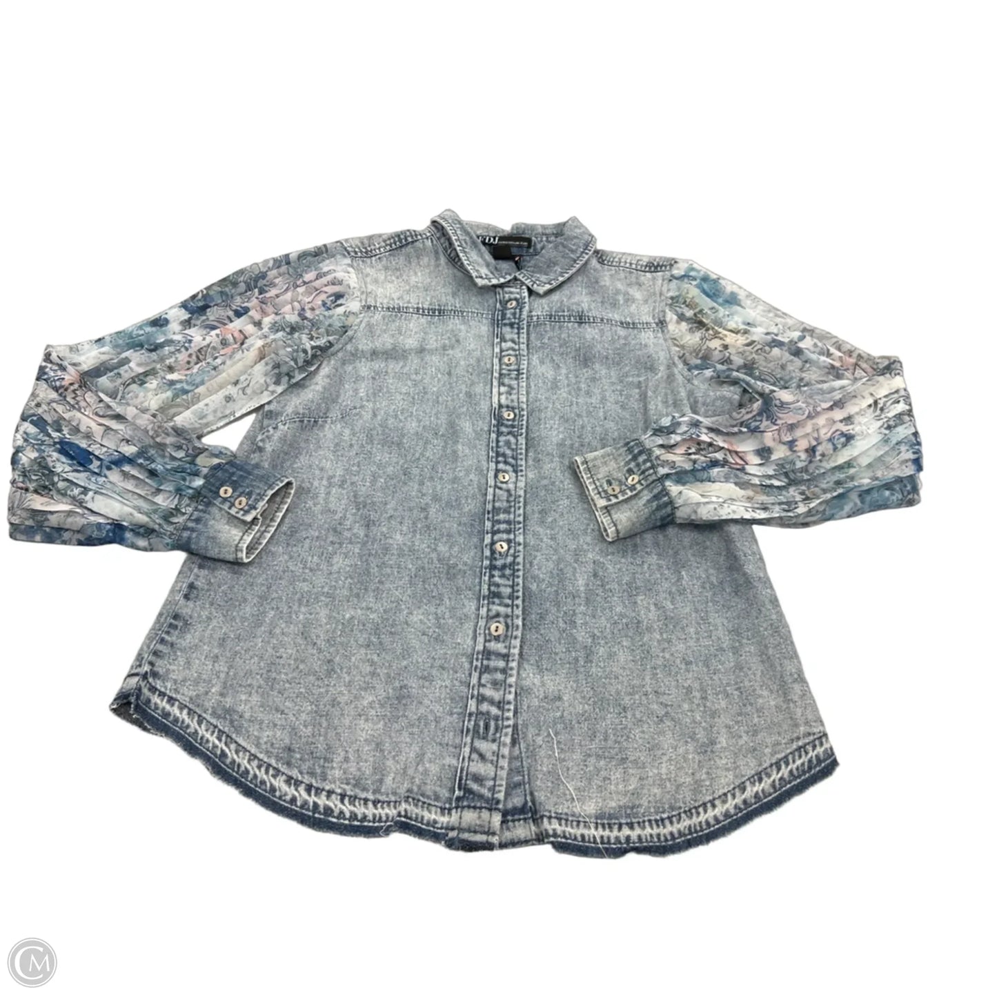 Top Long Sleeve By Cme In Blue, Size: Xs