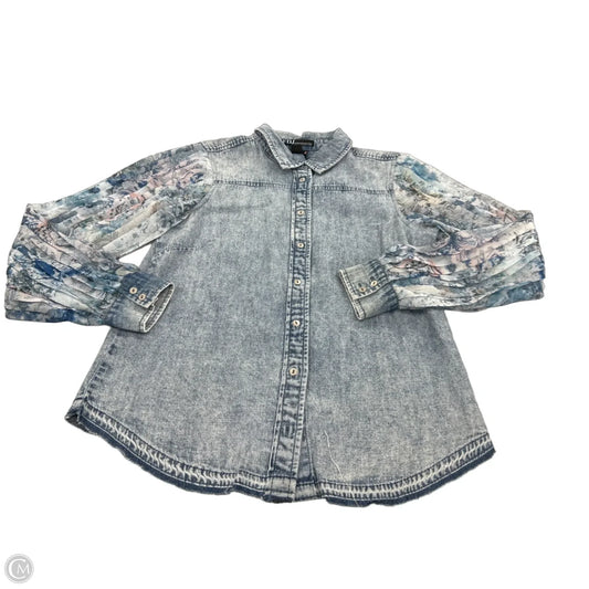 Top Long Sleeve By Cme In Blue, Size: Xs