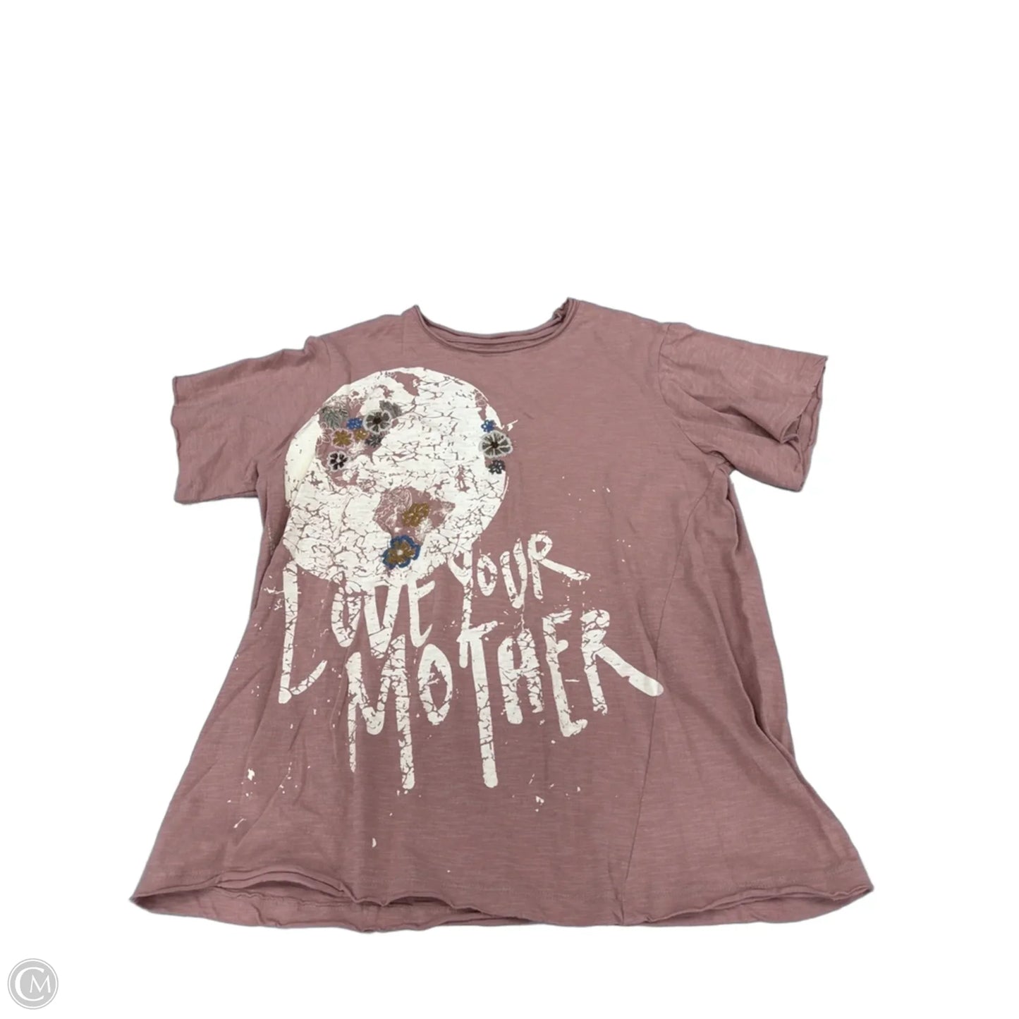 Top Short Sleeve By Cme In Taupe, Size: Xs