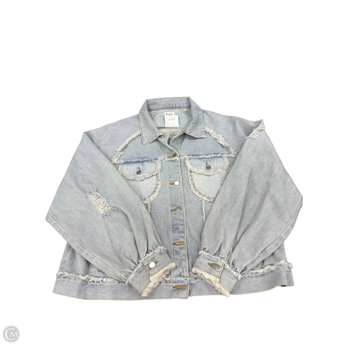 Jacket Denim By Pol In Blue, Size: L