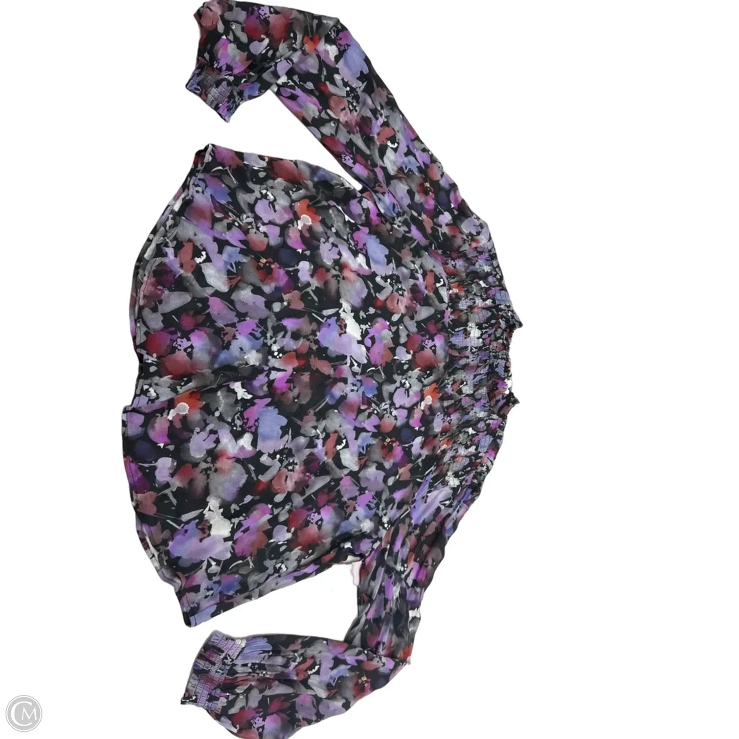 Top Long Sleeve By Bella Dahl In Black & Purple, Size: L