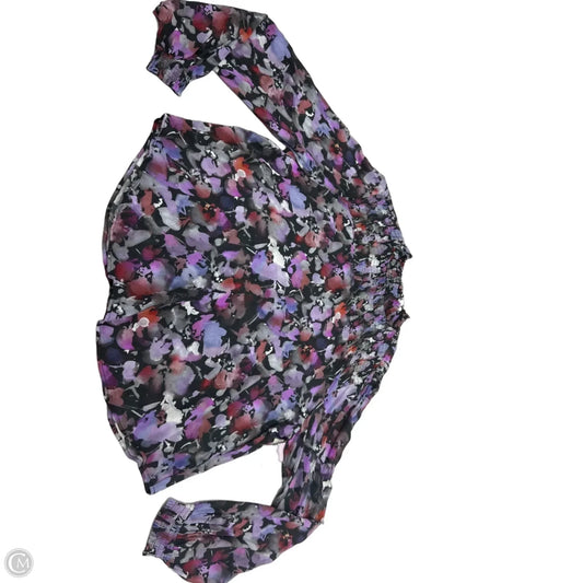 Top Long Sleeve By Bella Dahl In Black & Purple, Size: L
