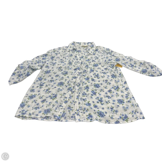 Top 3/4 Sleeve By Indigo Rose In Blue & White, Size: Xl