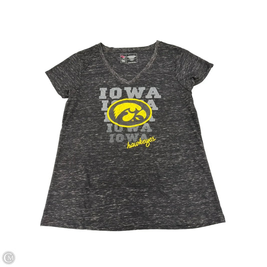 Top Short Sleeve By Cme In Black & Gold, Size: Xxl