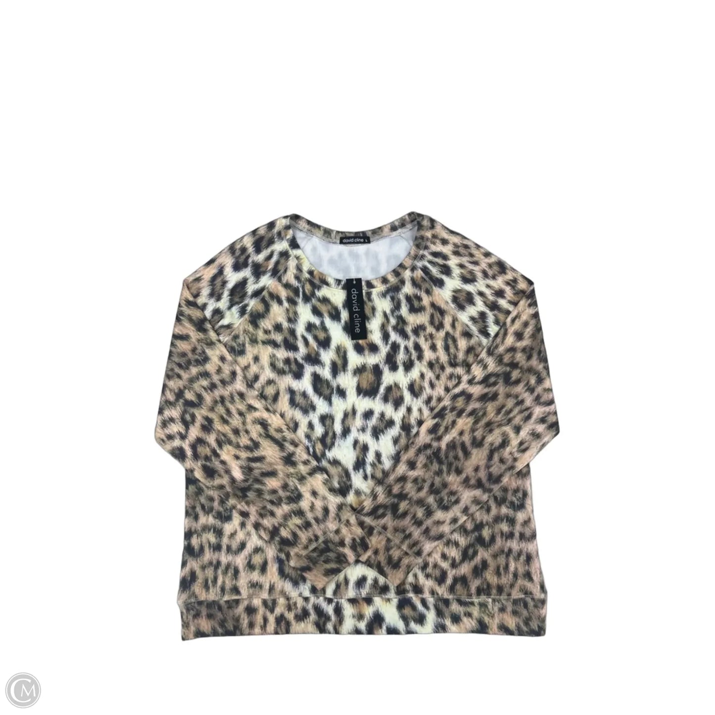 Top Long Sleeve By David Cline In Leopard Print, Size: L