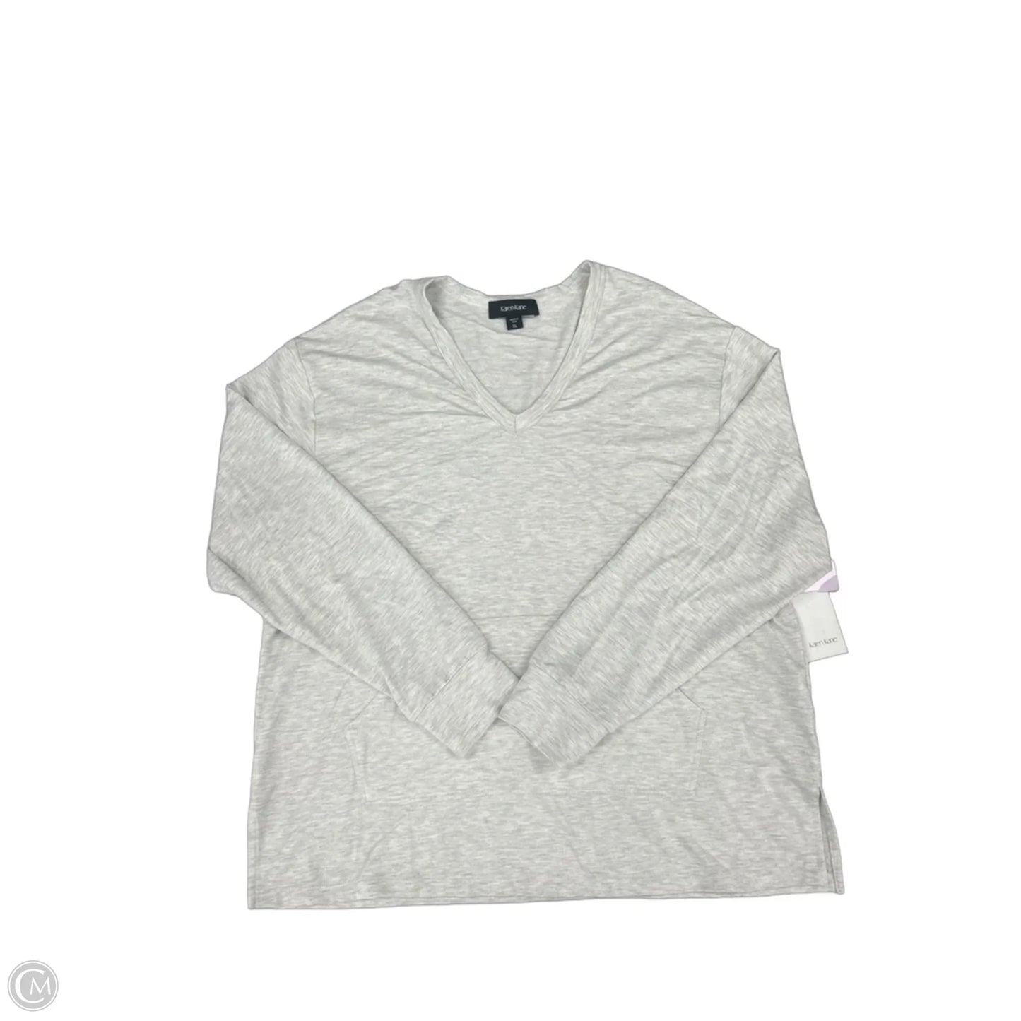 Sweatshirt Collar By Karen Kane In Grey, Size: Xl