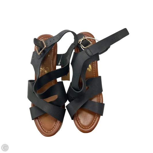 Sandals Heels Wedge By Seven 7 In Black, Size: 7