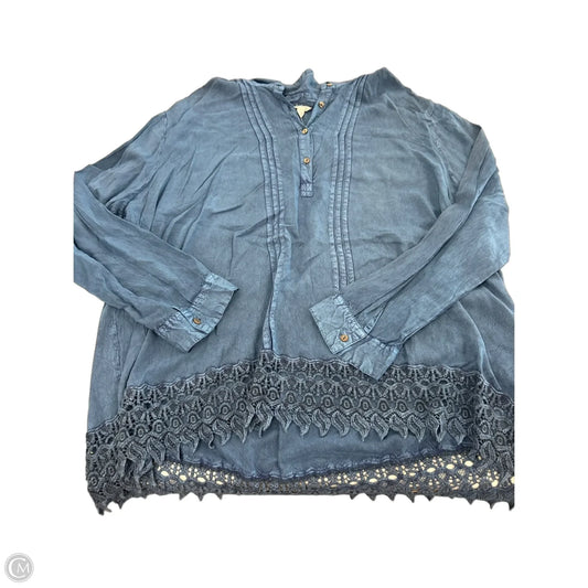 Top Long Sleeve By Cato In Blue, Size: 3x