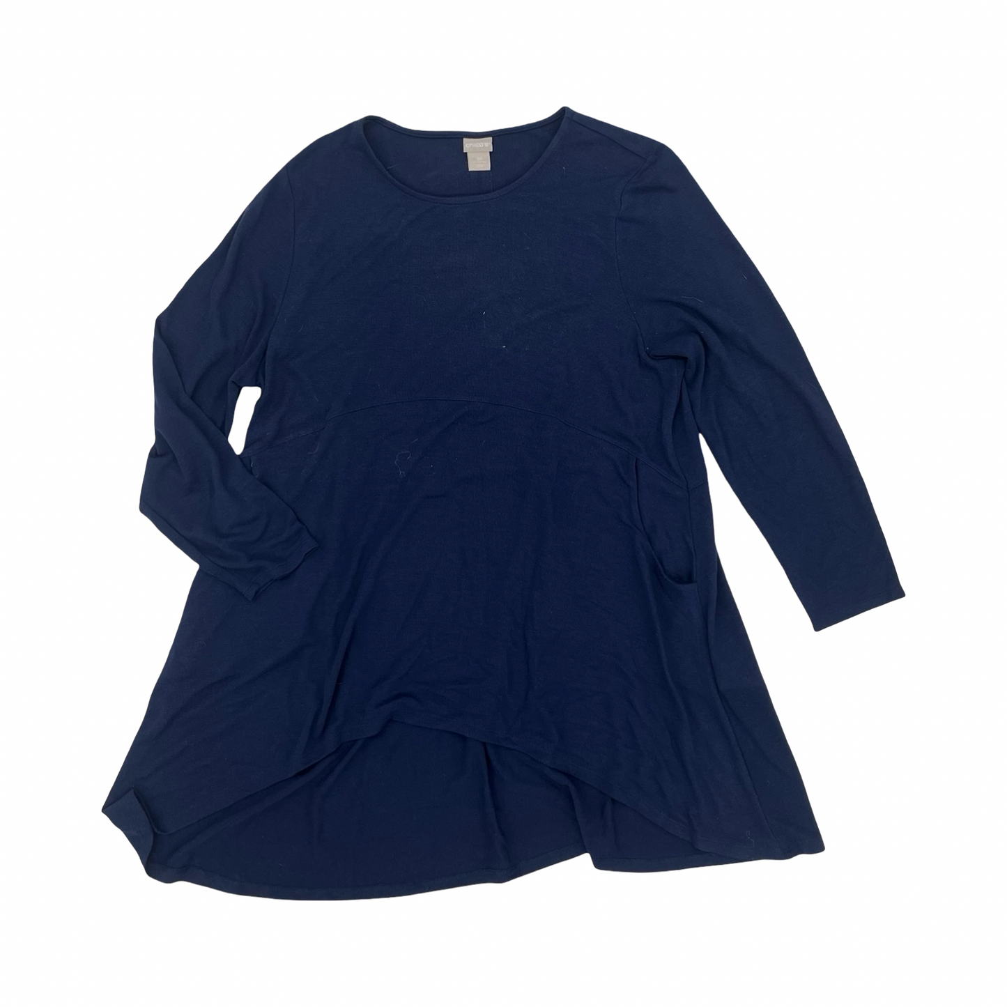 Tunic Ls By Chicos In Navy, Size:Xlp
