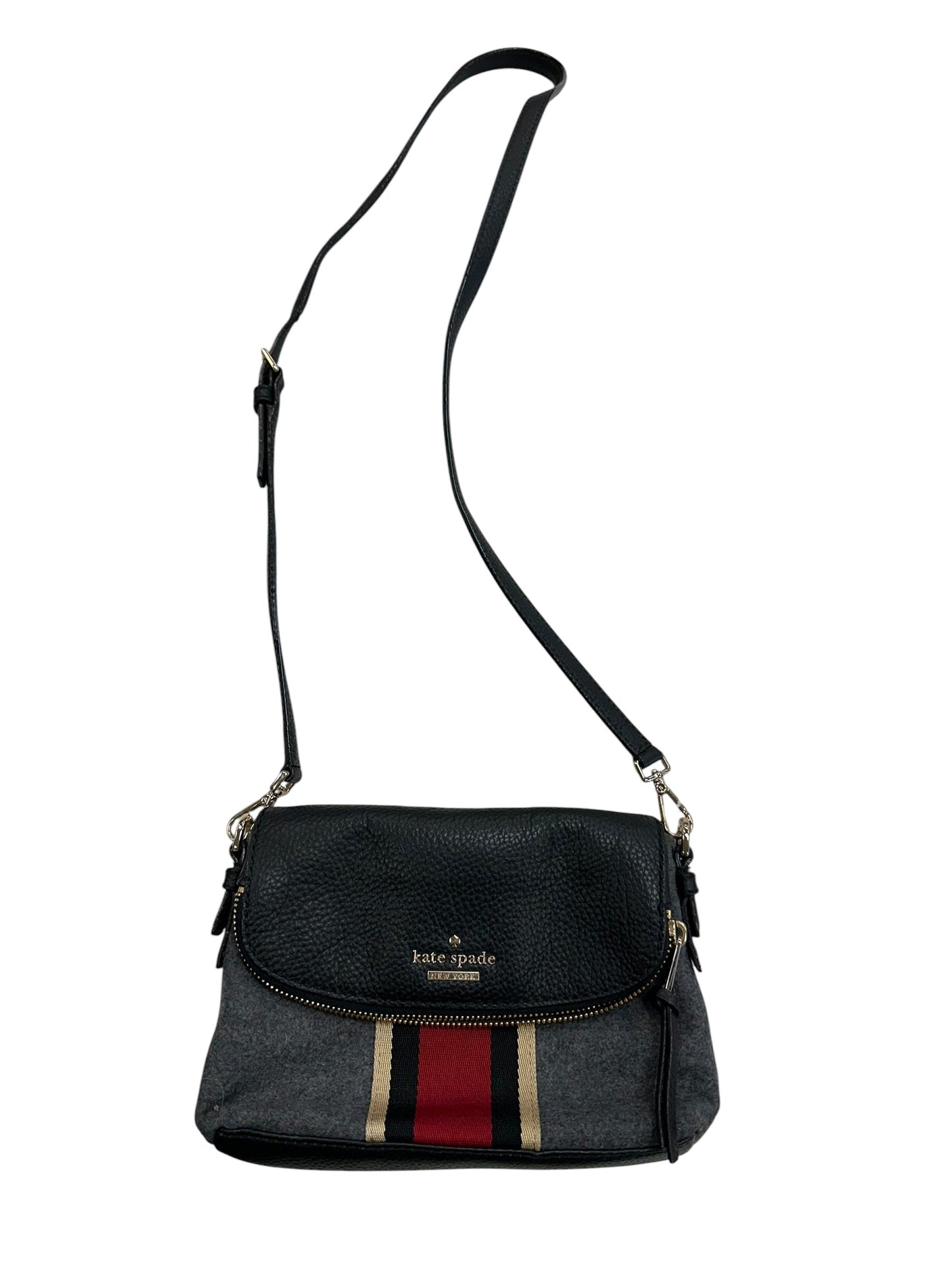 Crossbody Designer By Kate Spade In Grey & Red, Size:Small