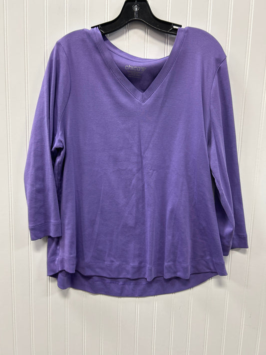 Top Ls By Chicos In Purple, Size:Xl