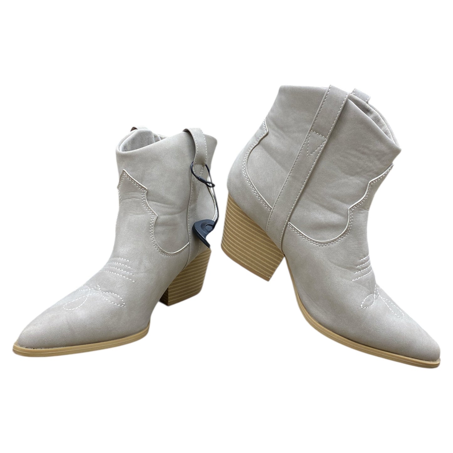 Boots Ankle Heels By Qupid In Grey, Size:7.5