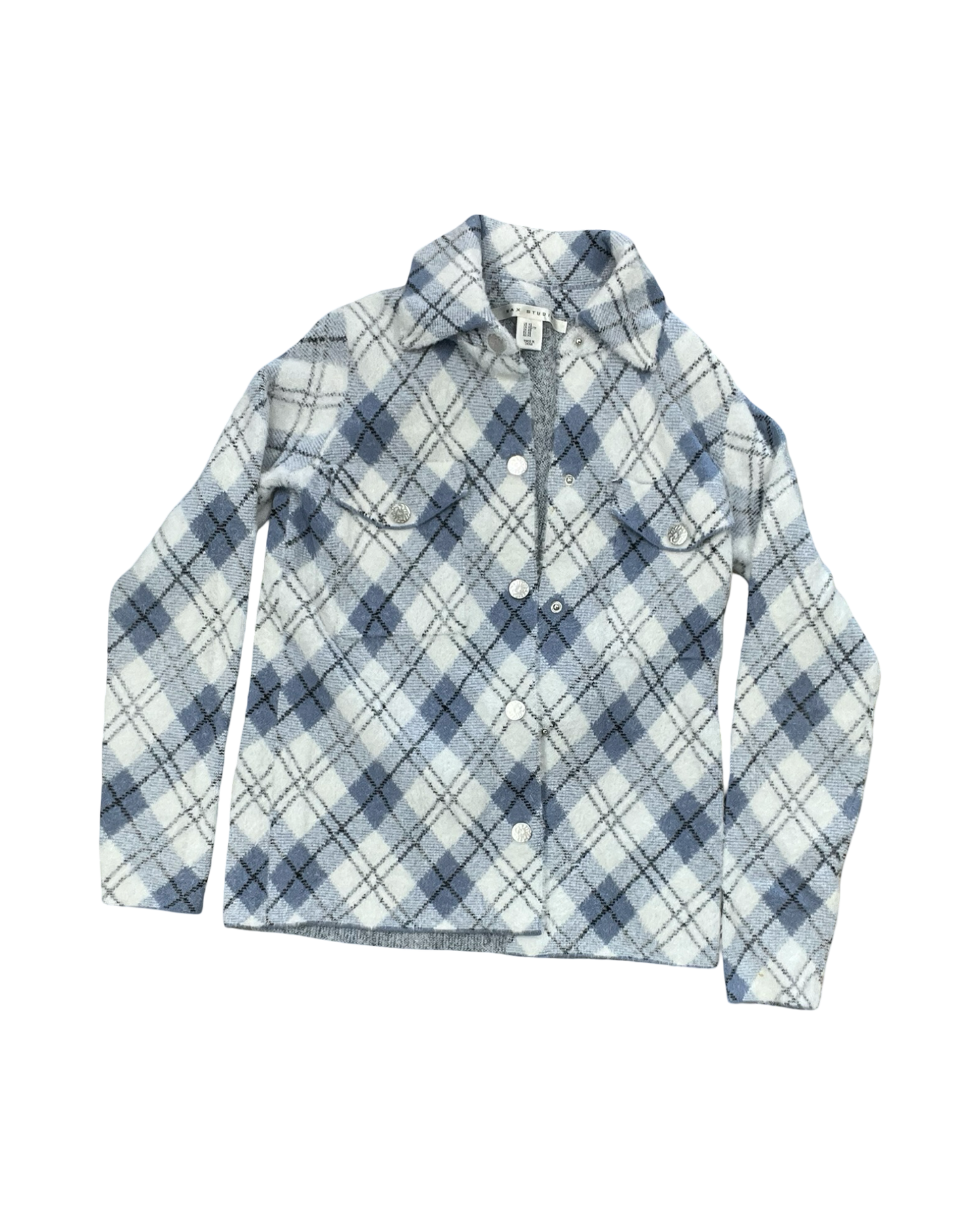 Jacket Shirt By Max Studio In Blue & White, Size:Xs