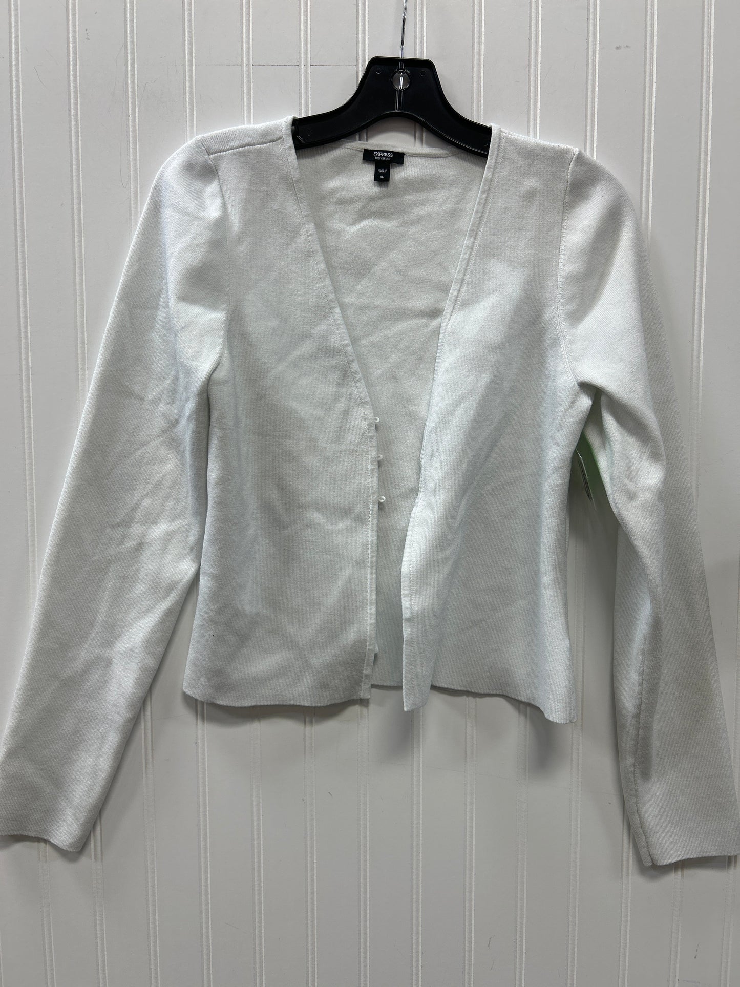 Cardigan By Express In White, Size:Xl