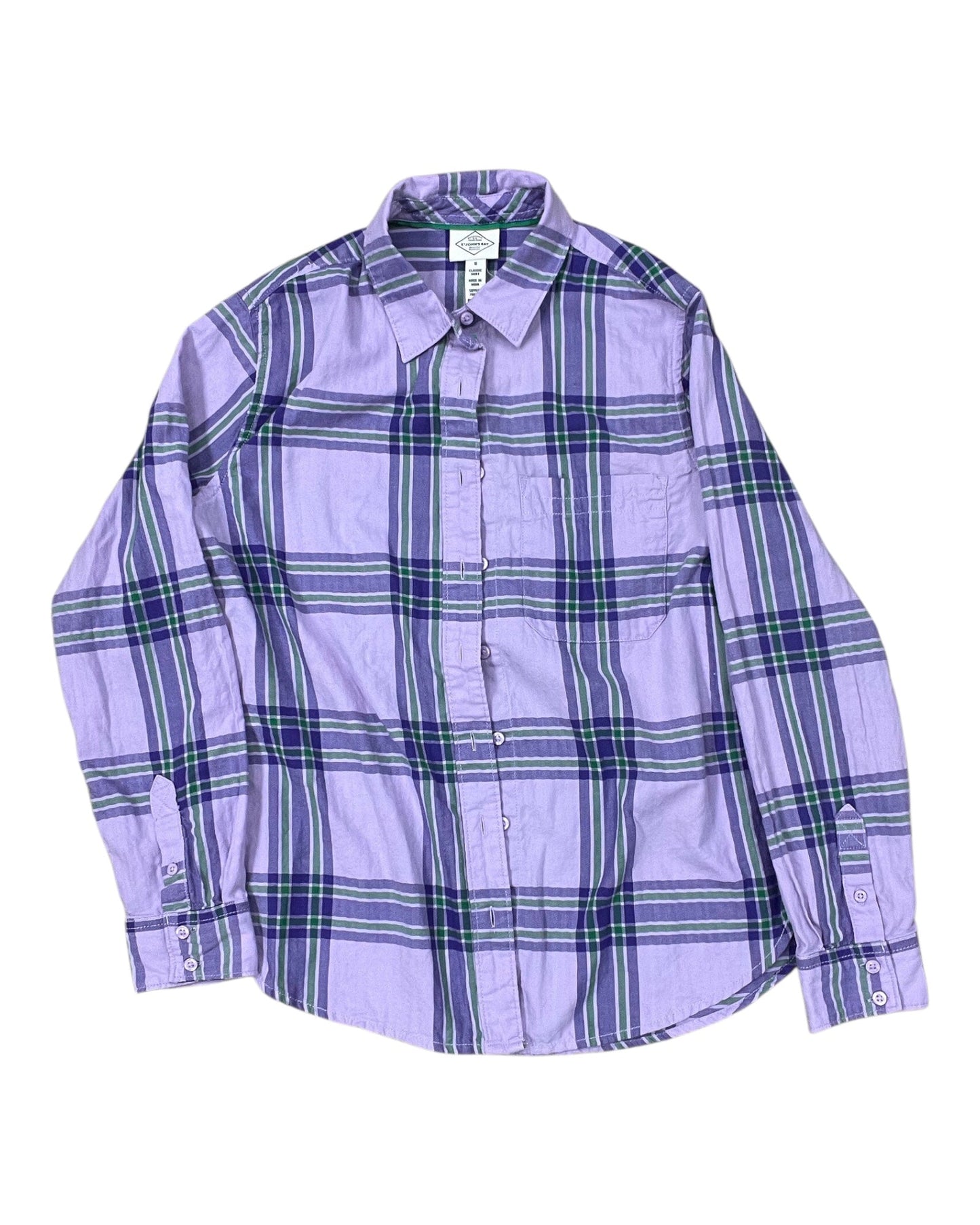 Blouse Ls By St Johns Bay In Purple, Size:S