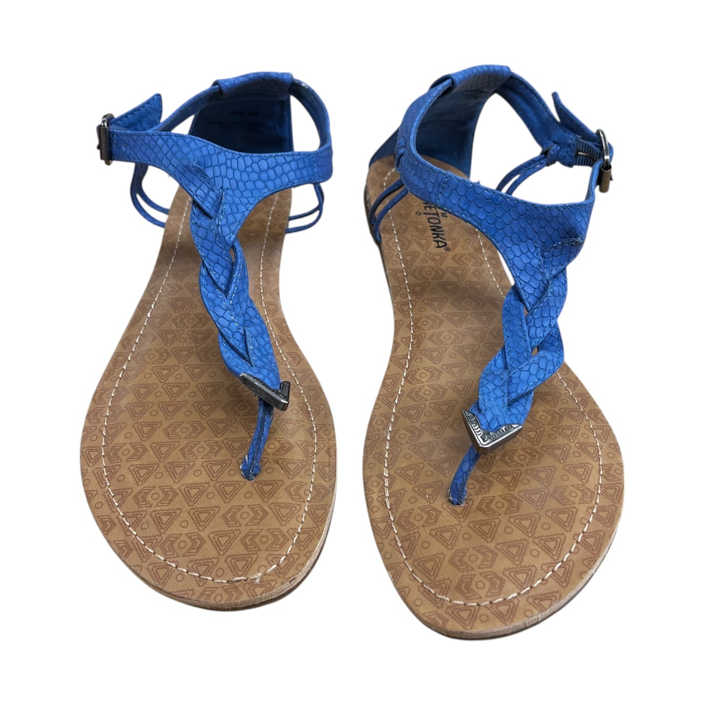 Sandals Flats By Minnetonka In Blue, Size:11