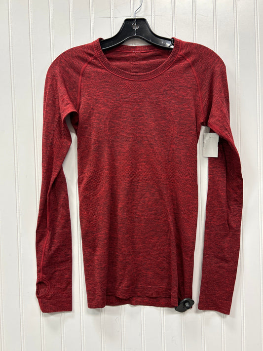 Athletic Top Ls Crewneck By Lululemon In Red, Size:4