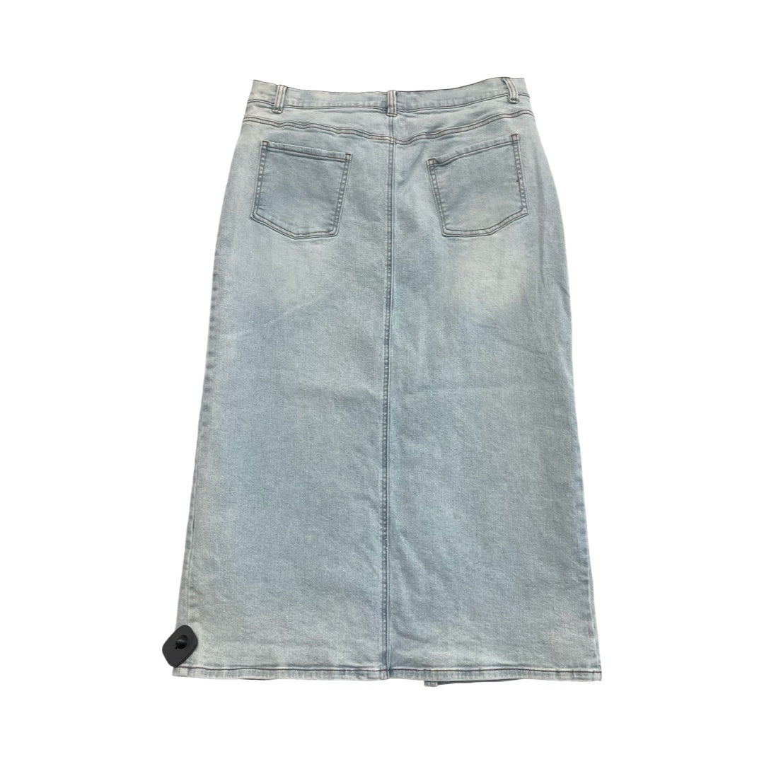 Skirt Midi By Boston Proper In Blue Denim, Size:14