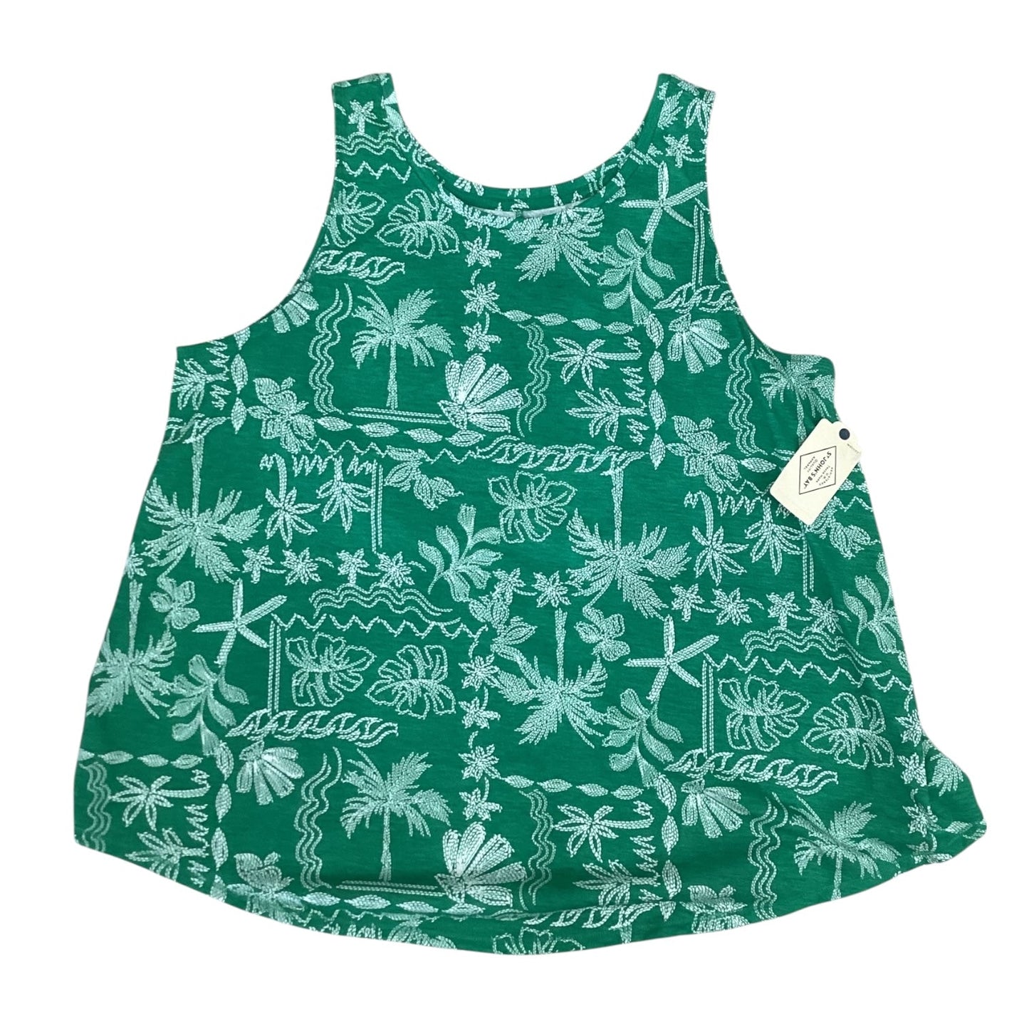 Top Sleeveless By St Johns Bay In Green, Size:1X