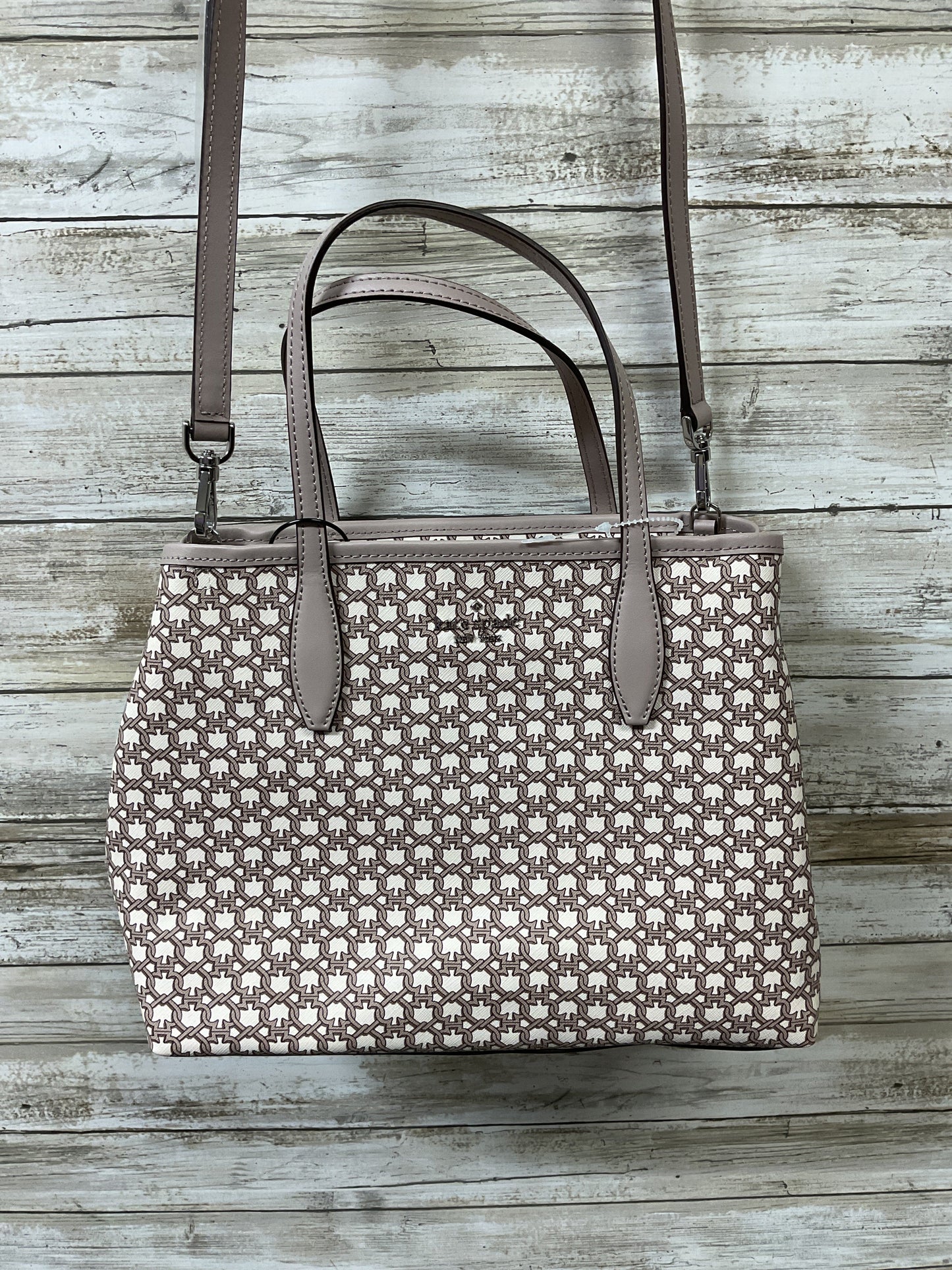 Handbag Designer By Kate Spade In Cream & Tan, Size:Small