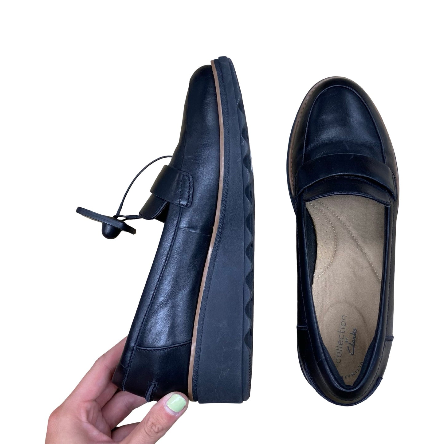 Shoes Flats By Clarks In Black, Size:8