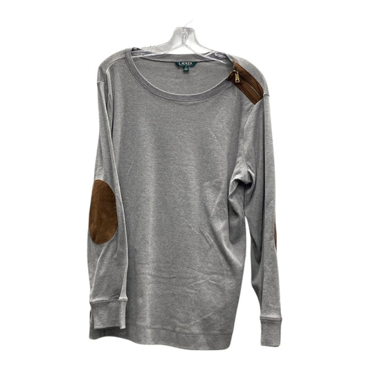 Top Ls Basic By Lauren By Ralph Lauren In Grey, Size:2X