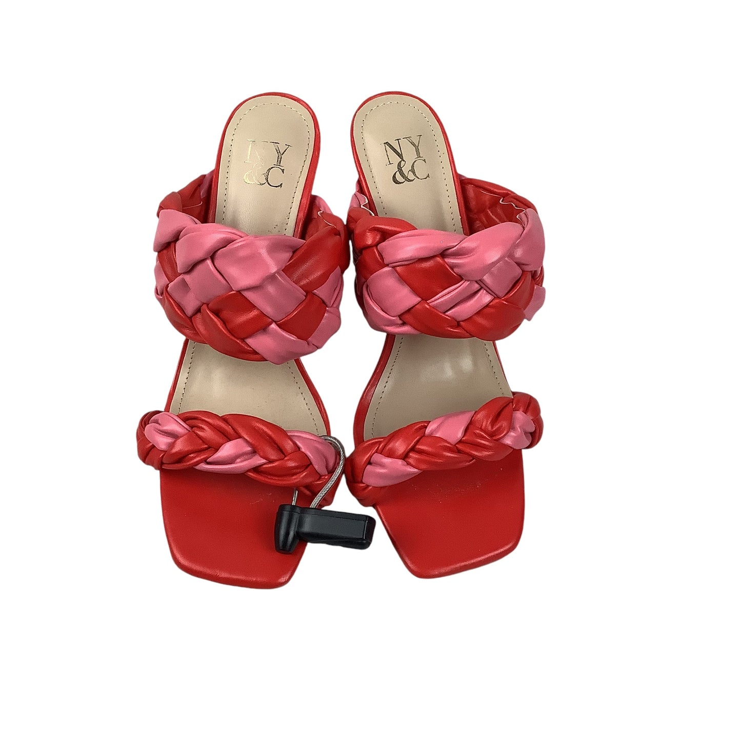 Sandals Heels Block By New York And Co In Red, Size: 7.5