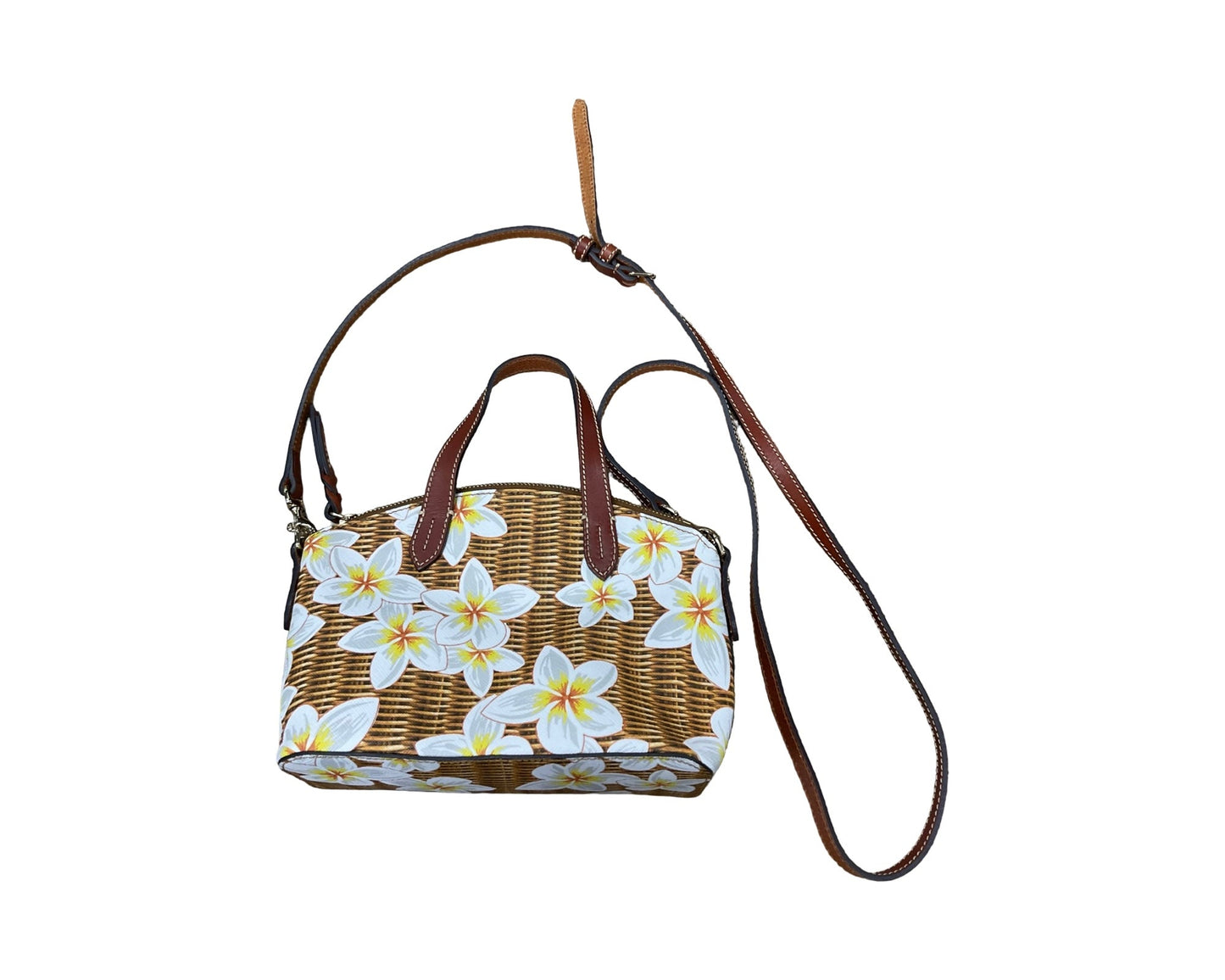 Crossbody Designer By Dooney And Bourke In Brown & Yellow, Size:Small