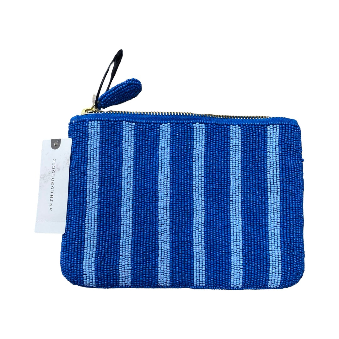 Makeup Bag By Anthropologie In Blue & Yellow, Size:Small