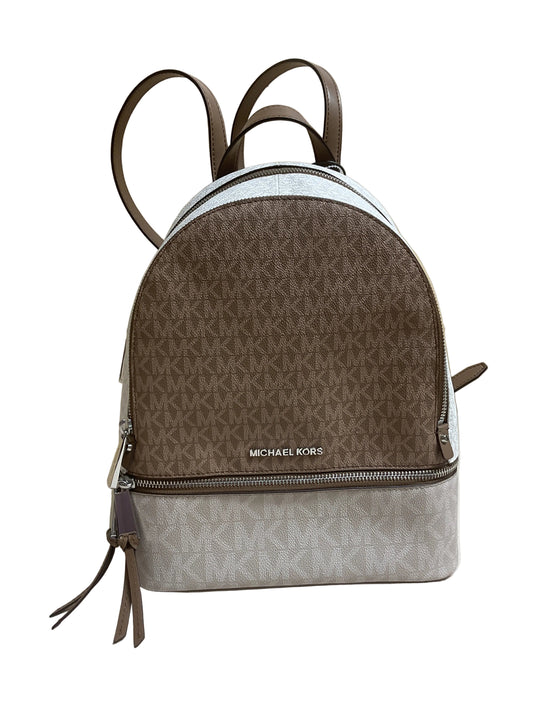 Backpack Designer By Michael Kors In Brown & White, Size:Medium