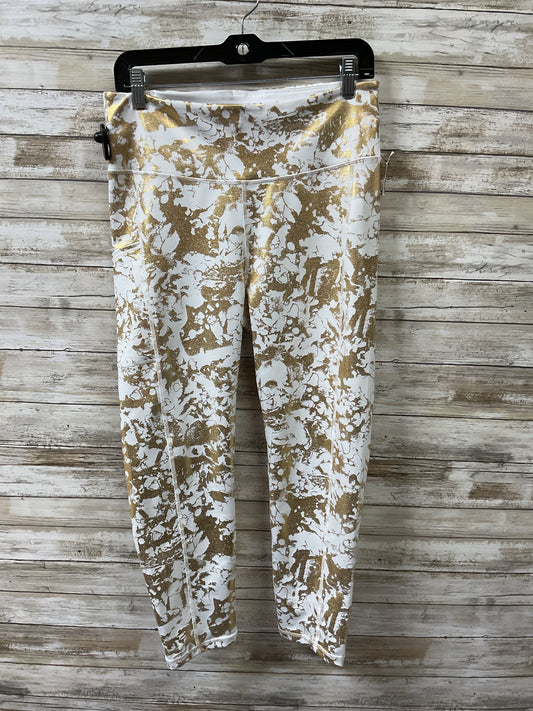 Athletic Leggings By Lilly Pulitzer In Gold & White, Size:L
