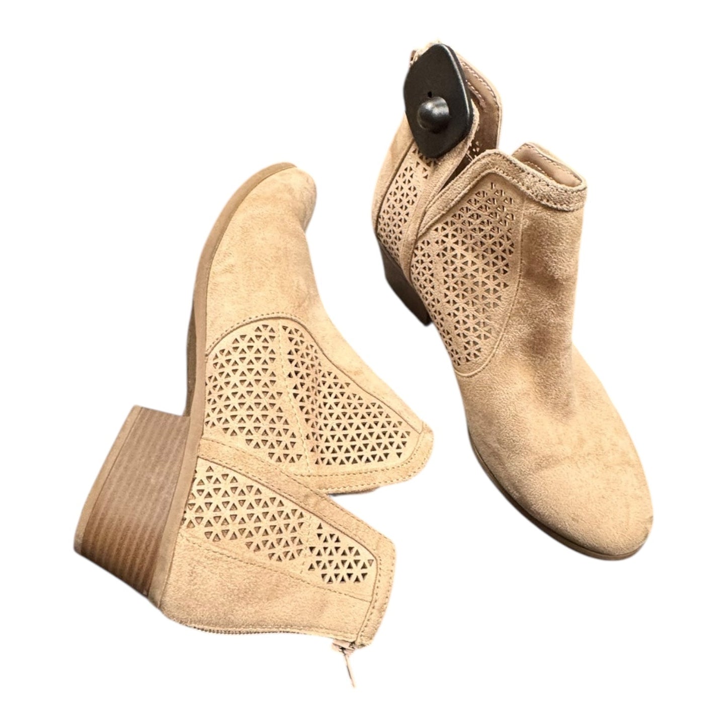 Boots Ankle Heels By Ana In Taupe, Size:10