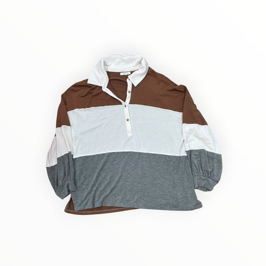 Top Ls By Maurices In Brown & Cream, Size:Xl