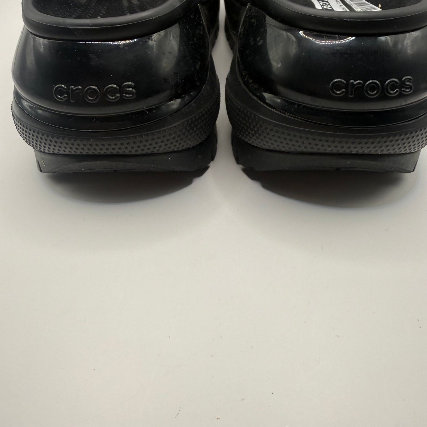 Sandals Heels Platform By Crocs In Black, Size: 9