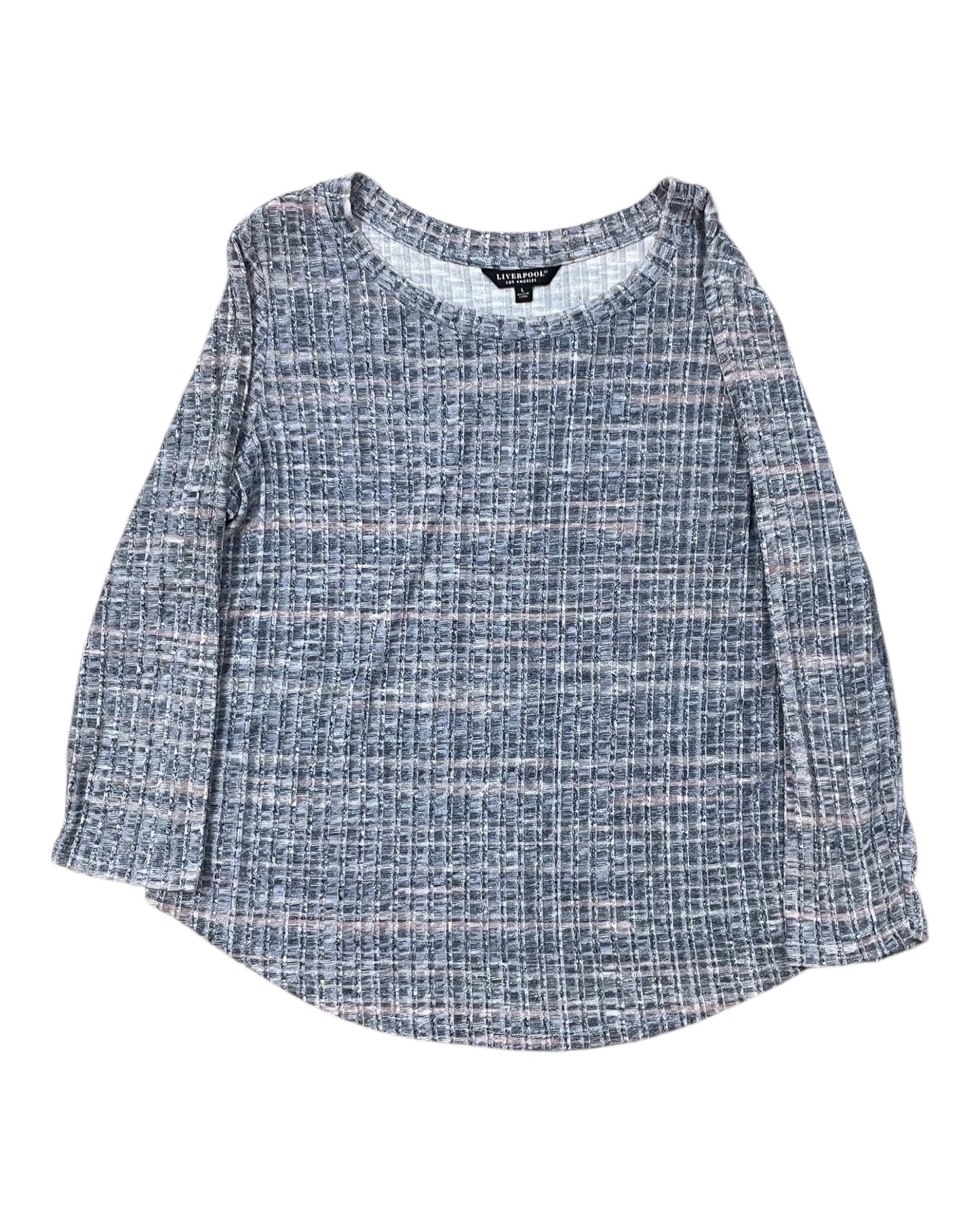 Top 3/4 Sleeve By Liverpool In Blue, Size:L