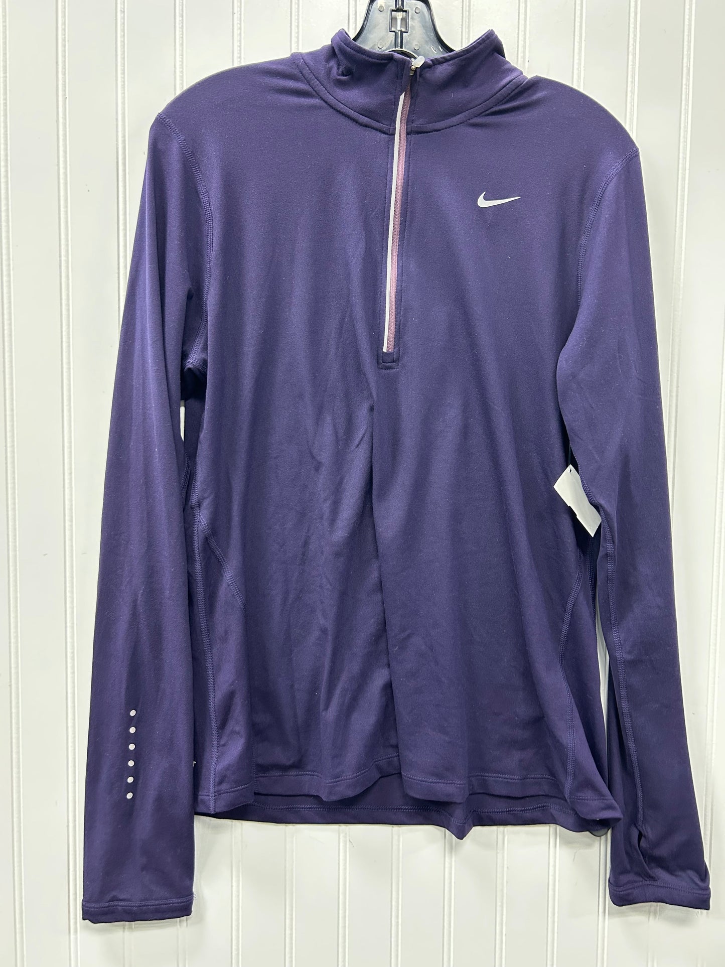Athletic Top Ls Collar By Nike Apparel In Purple, Size:L