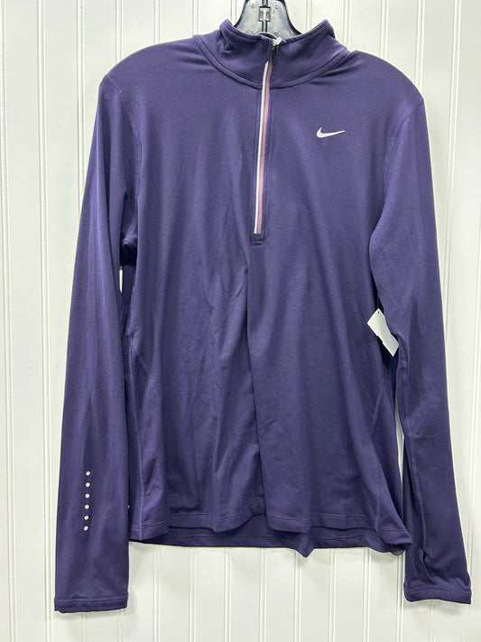 Athletic Top Ls Collar By Nike Apparel In Purple, Size:L