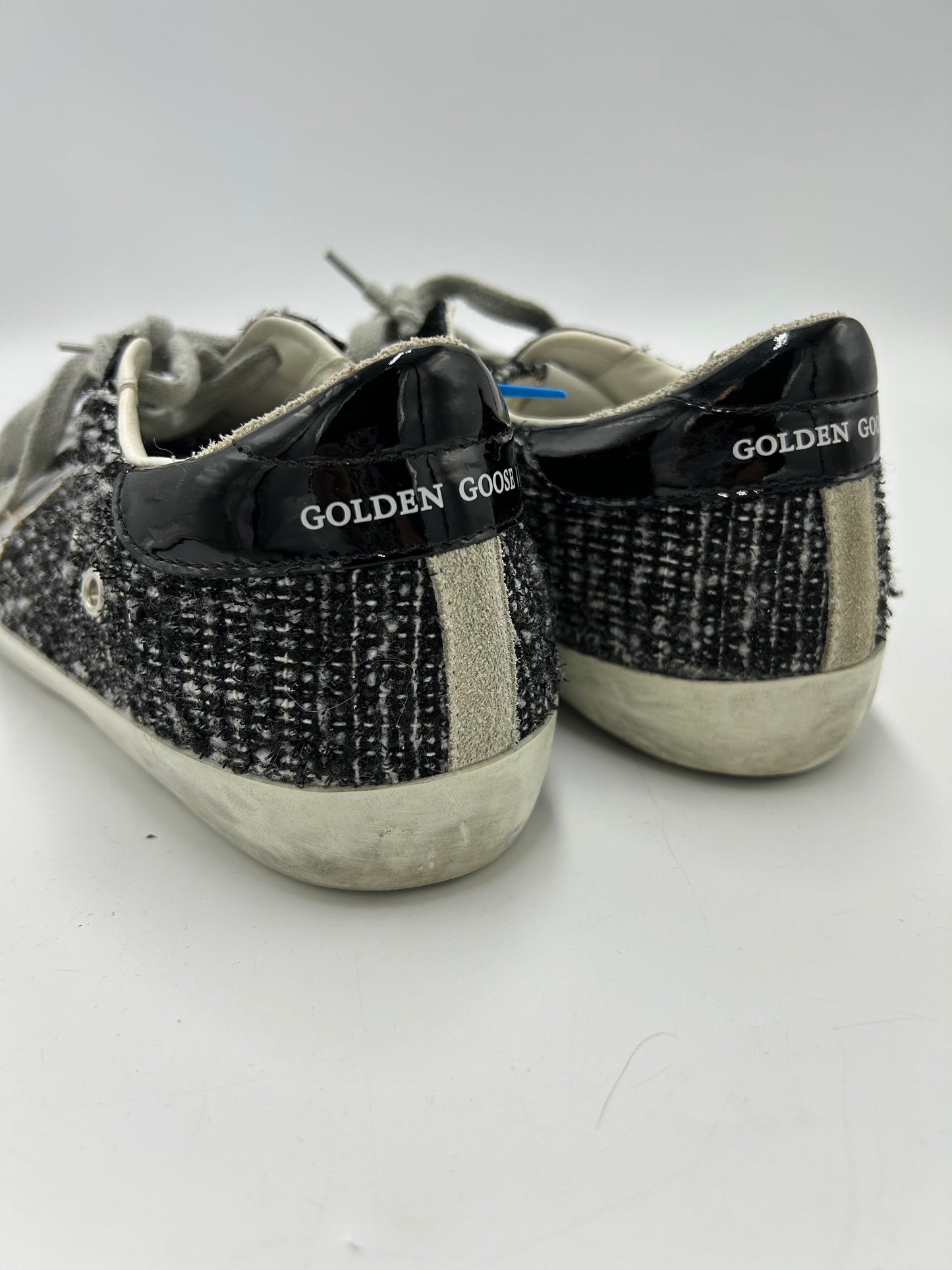 Golden Goose Superstar Boucle Tweed Luxury Sneakers, Size: 6