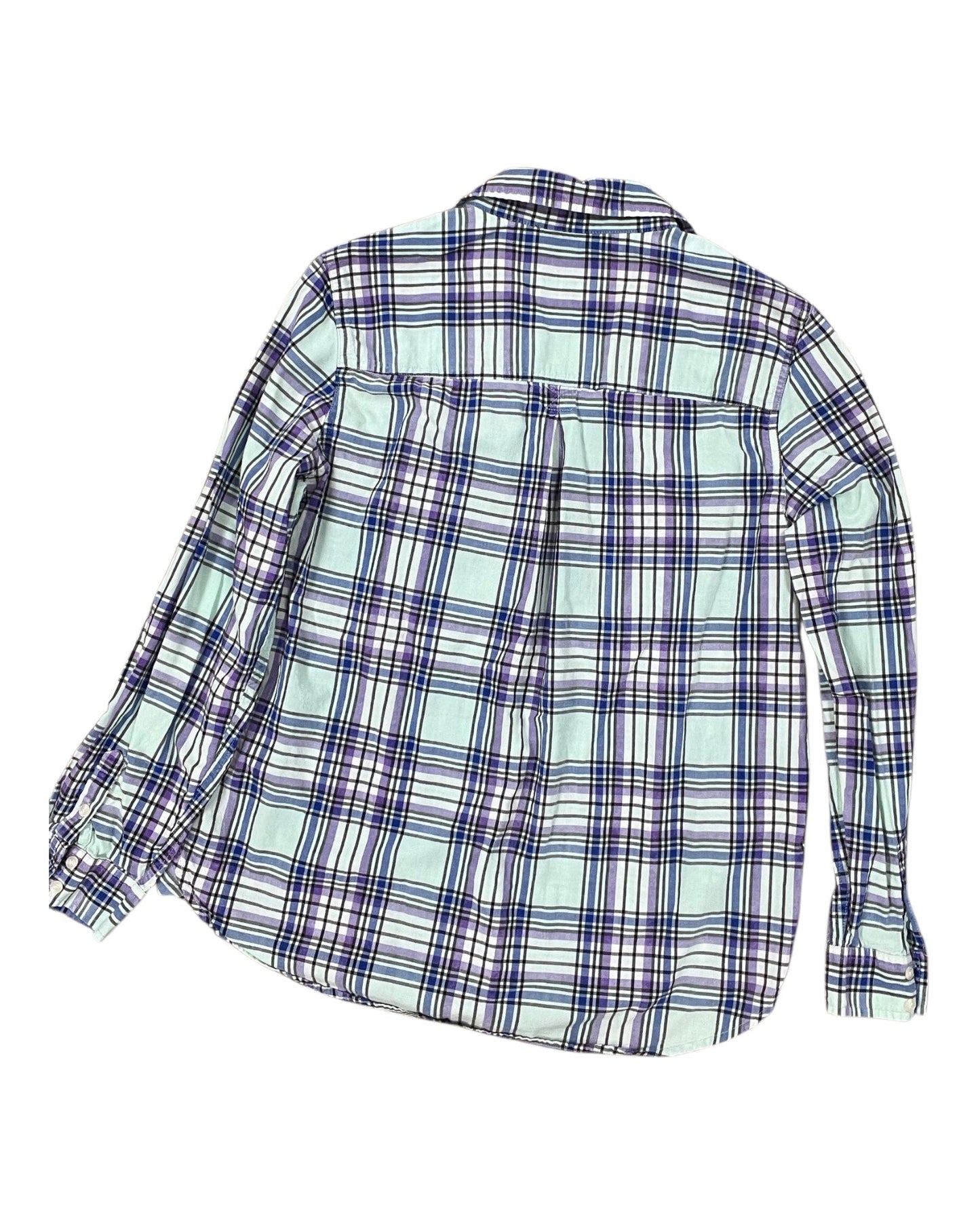 Blouse Ls By American Eagle In Green & Purple, Size:L