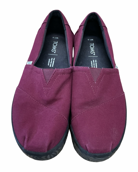 Shoes Sneakers By Toms In Maroon, Size:7.5