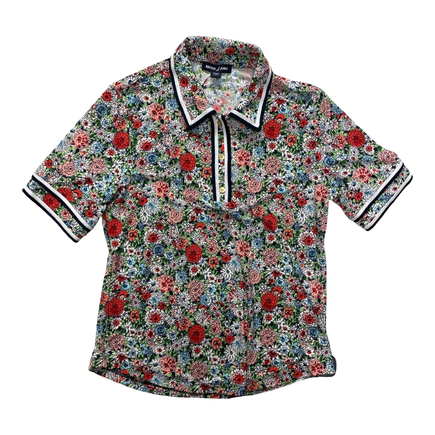 Top Ss By Nautica In Floral Print, Size:S