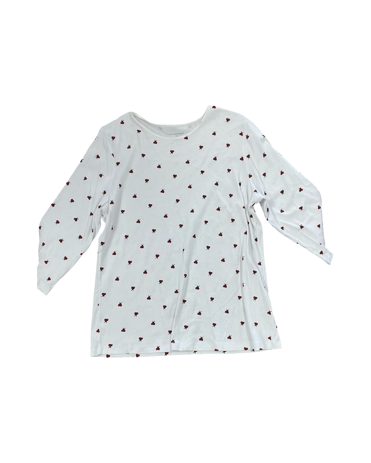 Top Ls By Christopher And Banks In Red & White, Size:Xl