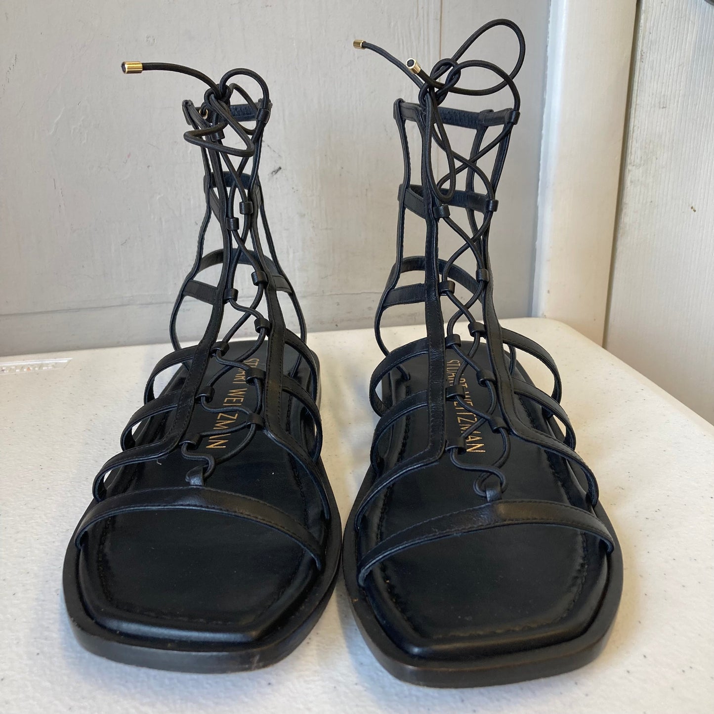 Sandals Designer By Stuart Weitzman In Black, Size:8